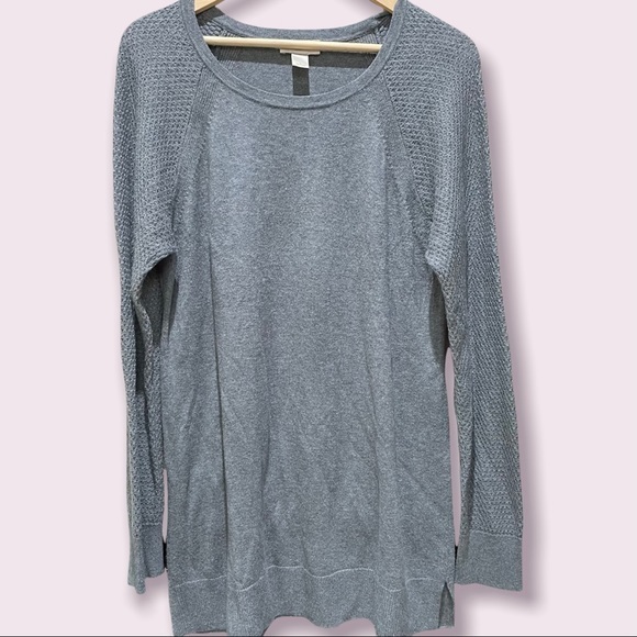 Loft Grey Crewneck Sweater Size L - Picture 1 of 6